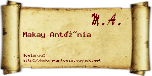 Makay Antónia névjegykártya