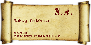 Makay Antónia névjegykártya